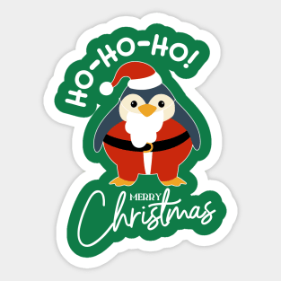 Ho Ho Ho Merry Christmas Santa Penguin Sticker